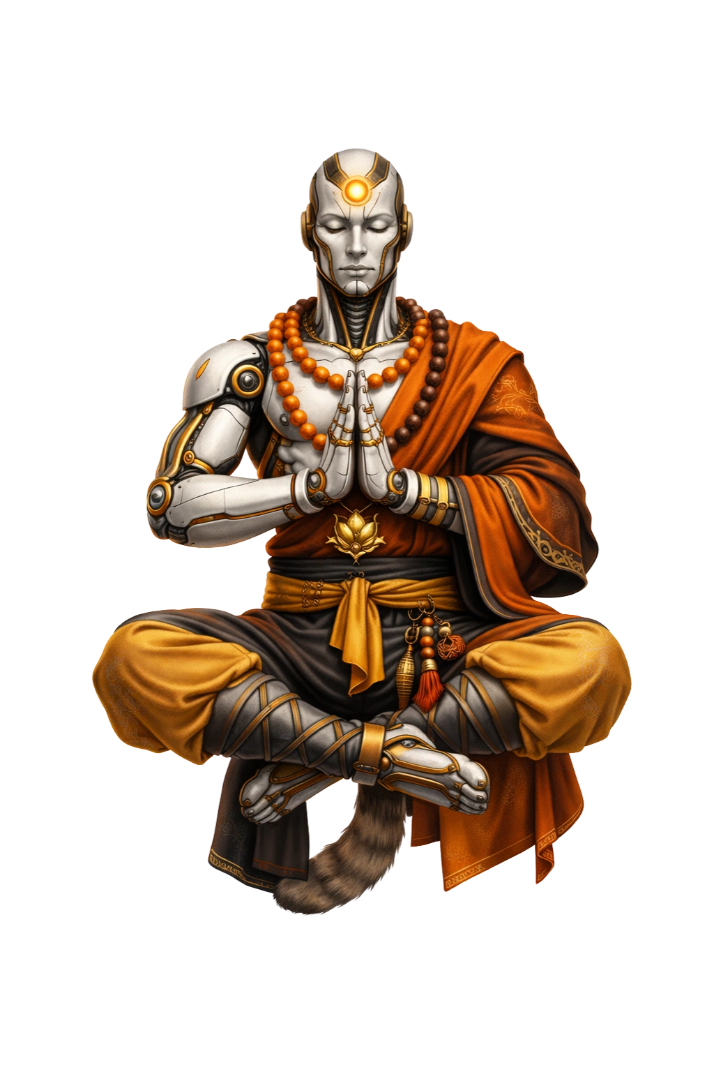 Meditative Android Monk