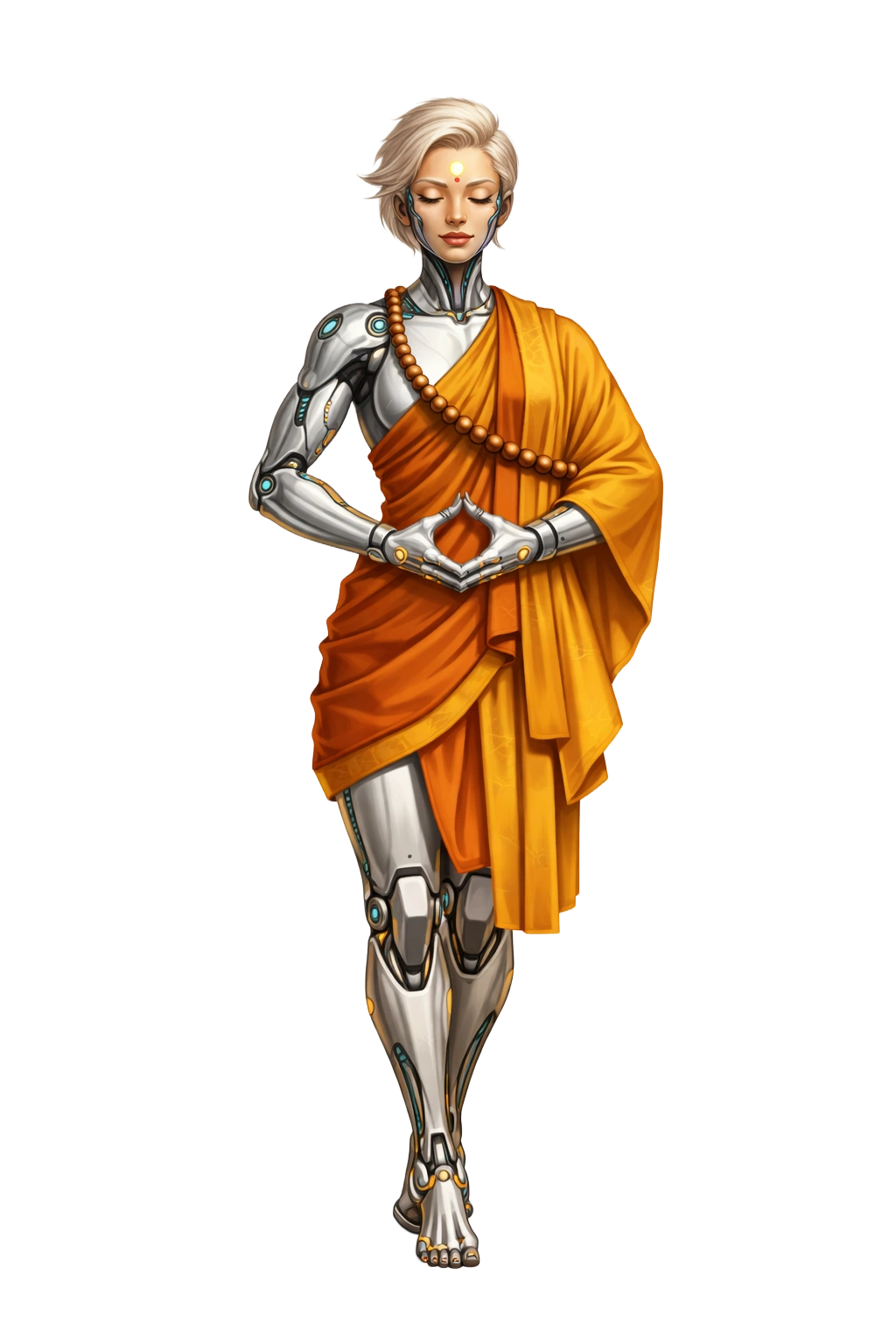 Meditative Android Monk